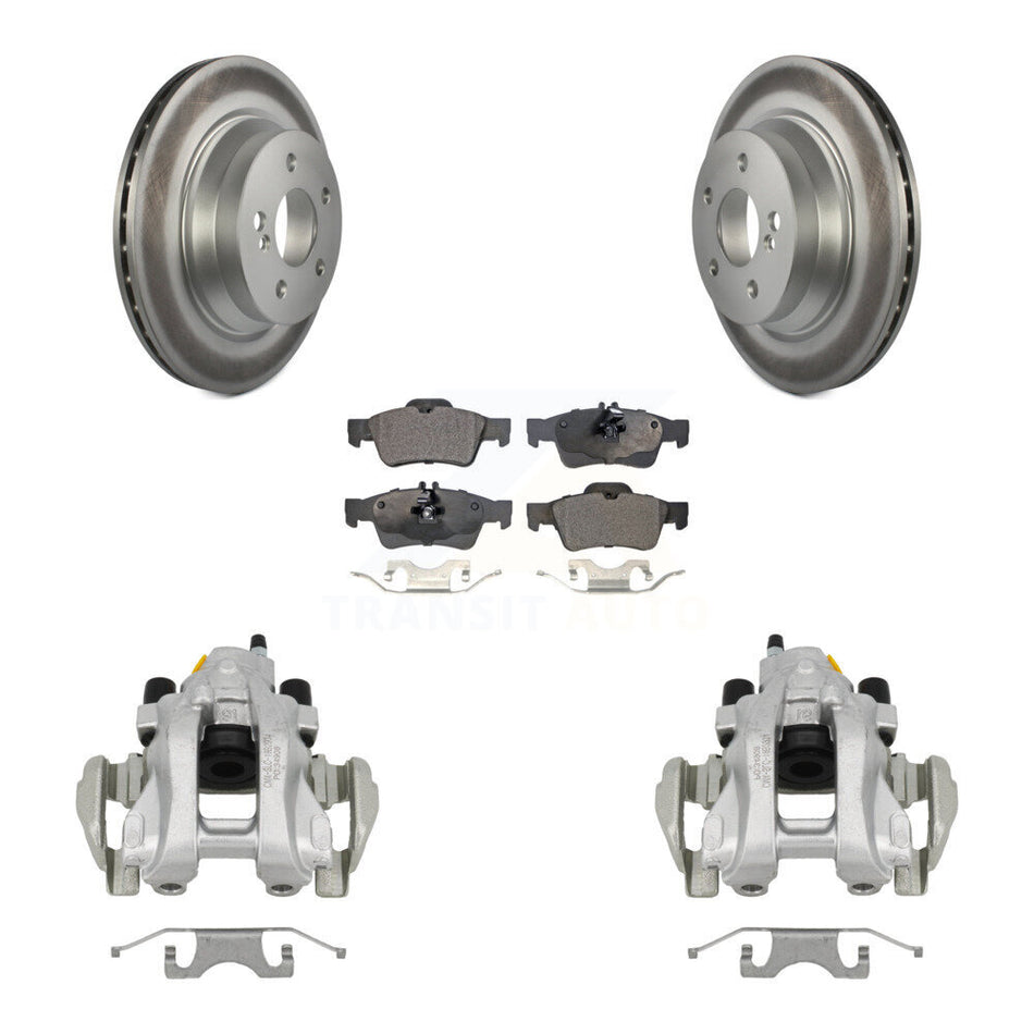 Rear Brake Caliper Coat Rotors & Ceramic Pad Kit For Mercedes-Benz E350 E500 E320 CLS550 KCG-100321T