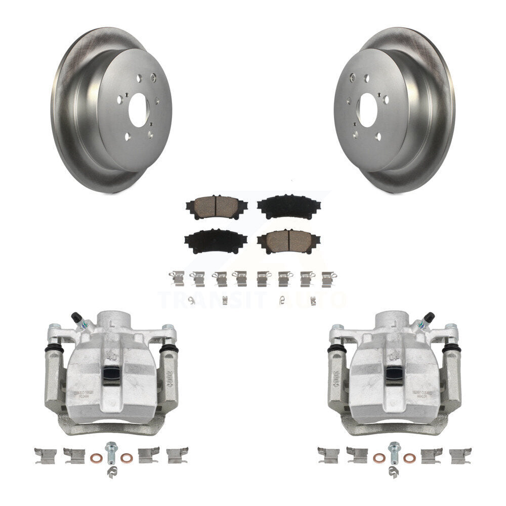 Rear Disc Brake Caliper Coat Rotors Ceramic Pad Kit For Toyota Sienna Lexus RX350 RX450h KCG-100322C