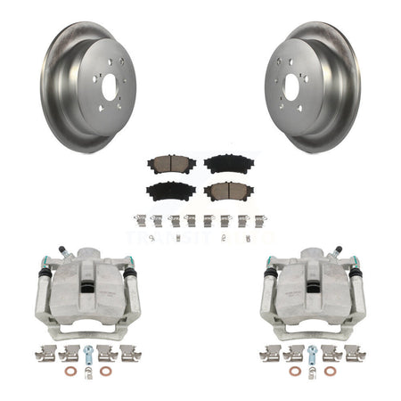 Rear Disc Brake Caliper Coated Rotors And Ceramic Pads Kit For Toyota Highlander Sienna Lexus RX350 RX450h KCG-100323C by Transit Auto