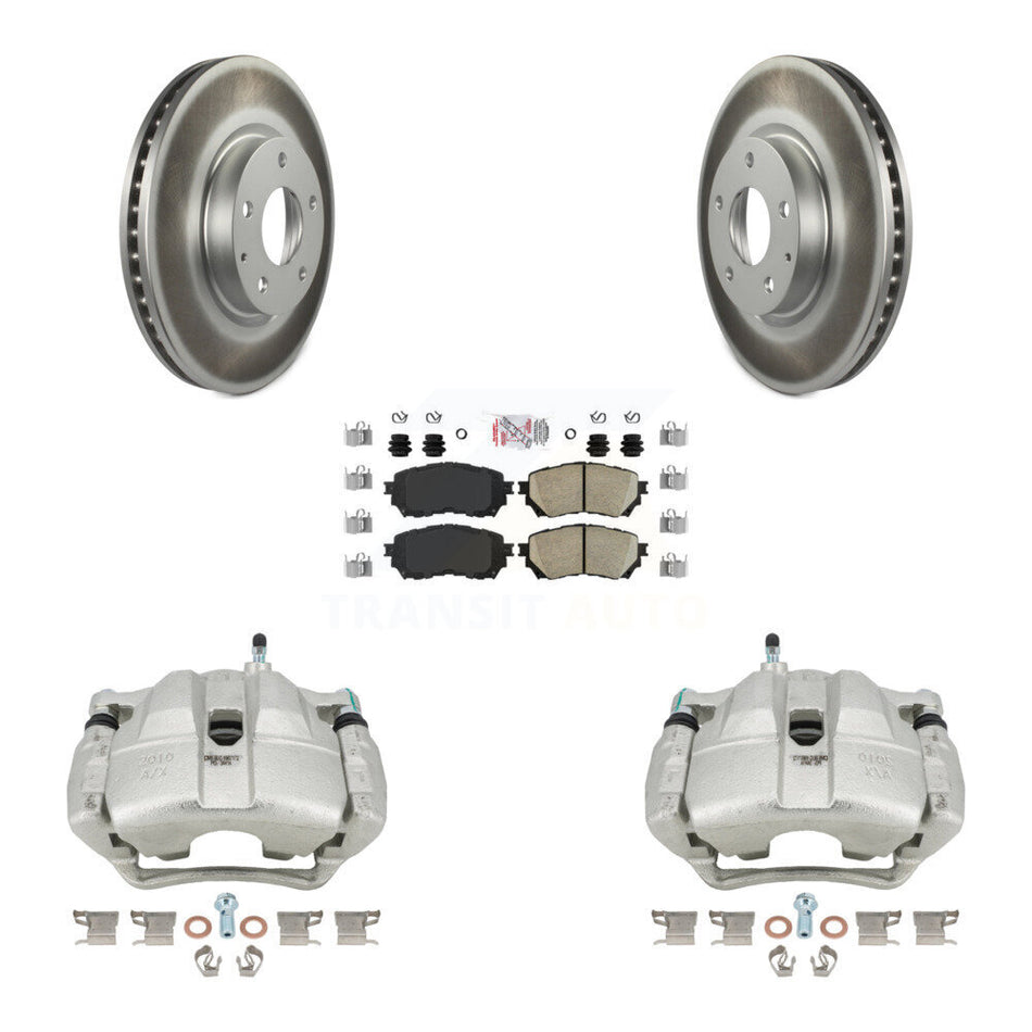 Front Disc Brake Caliper Coated Rotors And Ceramic Pads Kit For Mazda 6 KCG-100324N