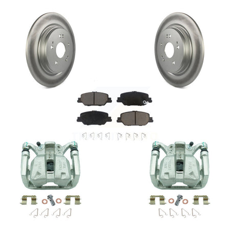 Rear Disc Brake Caliper Coated Rotors And Ceramic Pads Kit For 2017-2022 Honda CR-V KCG-100325C