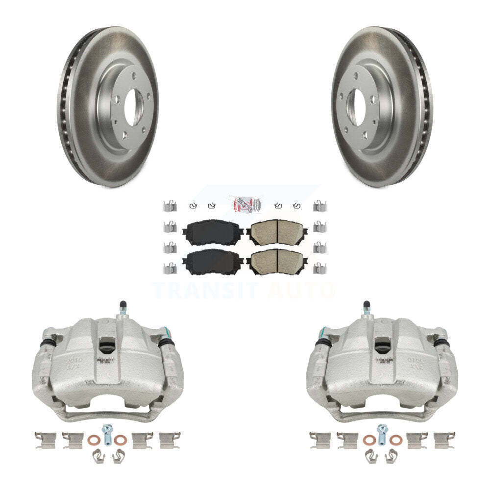 Front Disc Brake Caliper Coated Rotors And Ceramic Pads Kit For Mazda 6 KCG-100325N