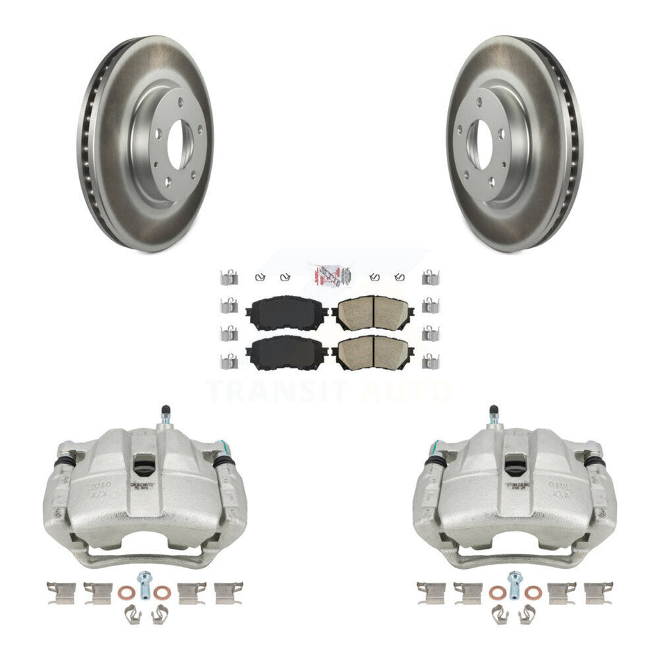 Front Disc Brake Caliper Coated Rotors And Ceramic Pads Kit For Mazda 6 KCG-100325N
