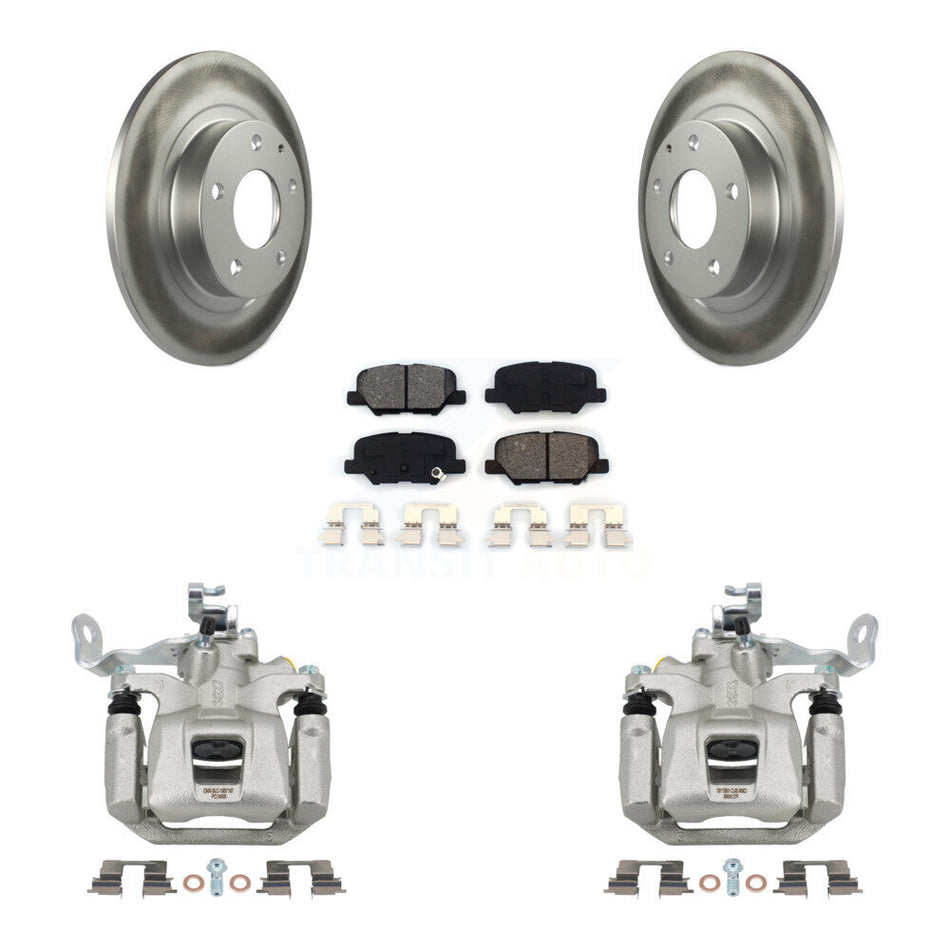 Rear Disc Brake Caliper Coated Rotors And Semi-Metallic Pads Kit For 2014-2015 Mazda 6 KCG-100325S