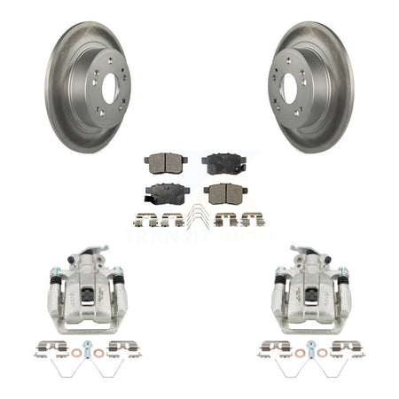 Rear Disc Brake Caliper Coat Rotors And Semi-Metallic Pad Kit For Honda Accord Acura TSX KCG-100326P