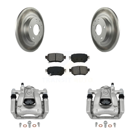 Rear Disc Brake Caliper Coated Rotors And Semi-Metallic Pads Kit For 2016-2021 Mazda 6 KCG-100326S
