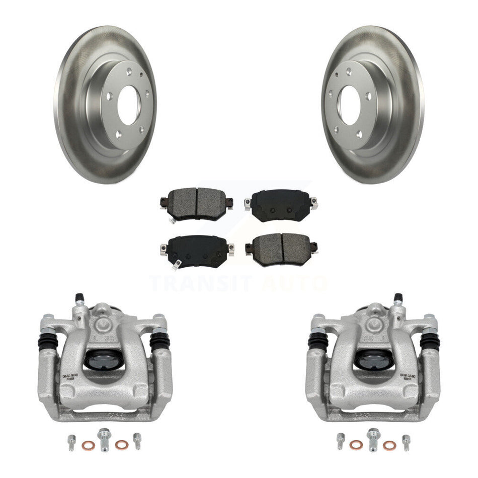Rear Disc Brake Caliper Coated Rotors And Semi-Metallic Pads Kit For 2016-2021 Mazda 6 KCG-100326S
