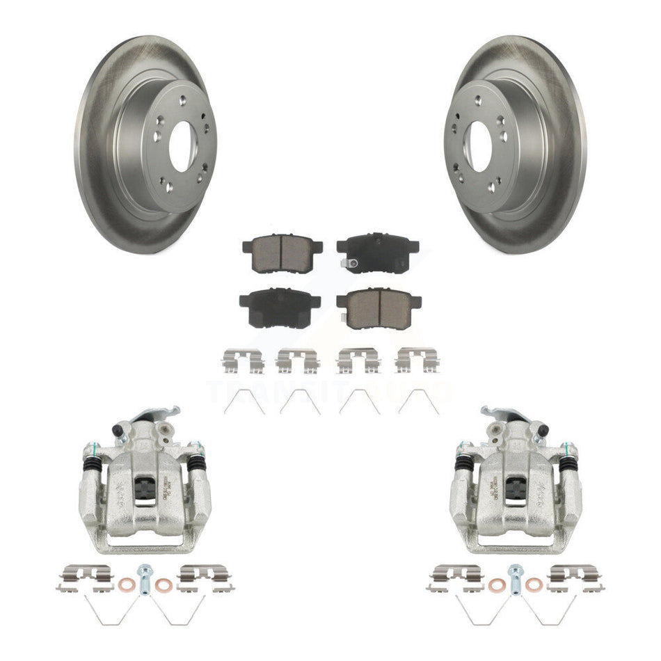 Rear Disc Brake Caliper Coated Rotors And Ceramic Pads Kit For Honda Accord Acura TSX KCG-100327C