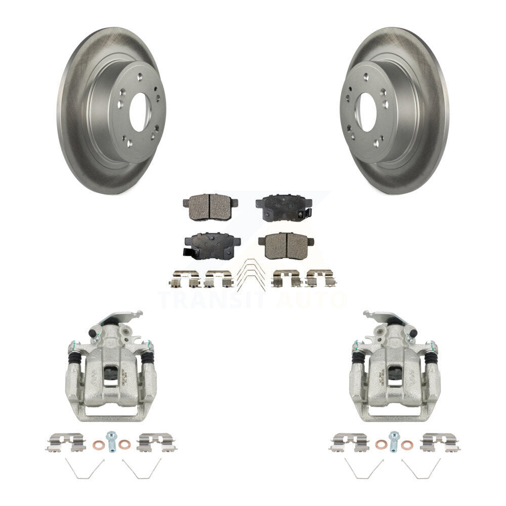 Rear Disc Brake Caliper Coated Rotors And Semi-Metallic Pads Kit For Honda Accord KCG-100327P