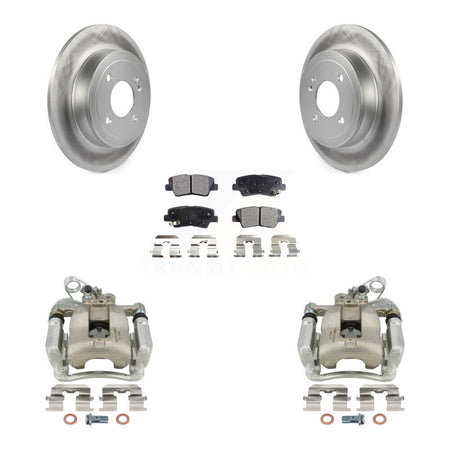 Rear Disc Brake Caliper Coated Rotors And Ceramic Pads Kit For 2012-2017 Kia Rio KCG-100327T by Transit Auto