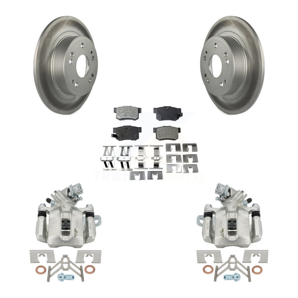 Rear Disc Brake Caliper Coated Rotors And Semi-Metallic Pads Kit For 2016-2018 Acura ILX KCG-100328P