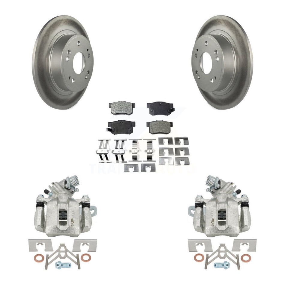 Rear Disc Brake Caliper Coated Rotors And Semi-Metallic Pads Kit For 2016-2018 Acura ILX KCG-100328P