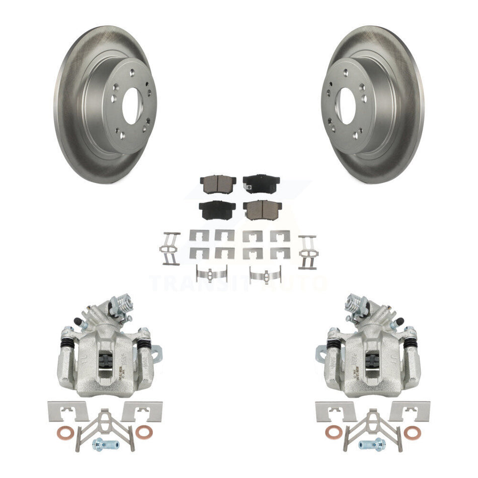 Rear Disc Brake Caliper Coated Rotors And Ceramic Pads Kit For 2016-2018 Acura ILX KCG-100329C