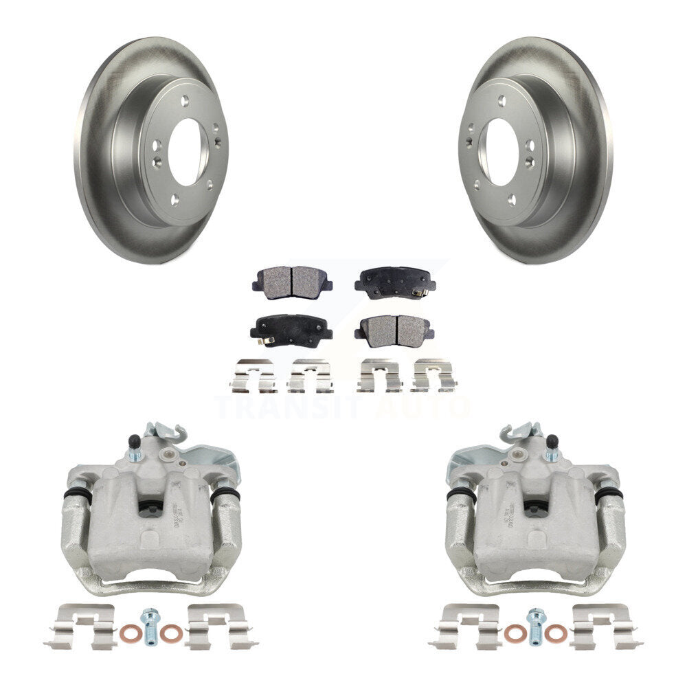 Rear Disc Brake Caliper Coated Rotors And Ceramic Pads Kit For 2014-2016 Kia Soul KCG-100329T