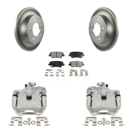 Rear Disc Brake Caliper Coated Rotors And Ceramic Pads Kit For 2014-2016 Kia Soul KCG-100329T