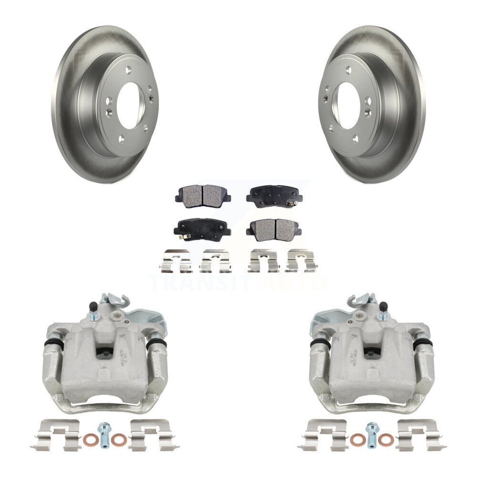 Rear Disc Brake Caliper Coated Rotors And Ceramic Pads Kit For 2014-2016 Kia Soul KCG-100329T
