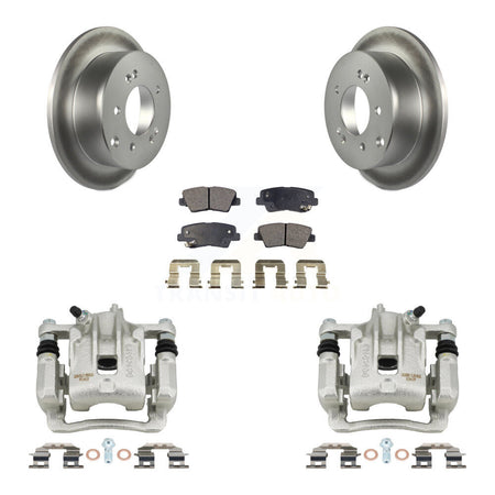 Rear Disc Brake Caliper Coated Rotors And Semi-Metallic Pads Kit For 2010-2013 Kia Soul KCG-100330P