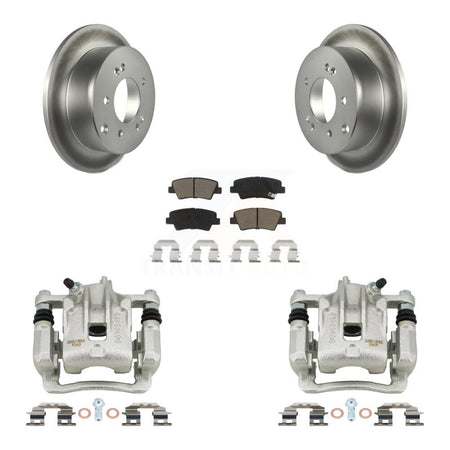 Rear Disc Brake Caliper Coated Rotors And Ceramic Pads Kit For 2010-2013 Kia Soul KCG-100331C