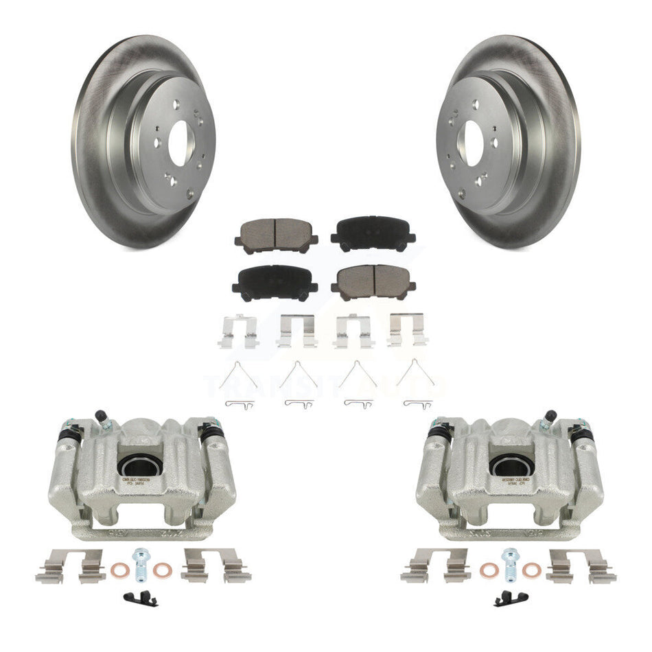 Rear Disc Brake Caliper Coated Rotors And Ceramic Pads Kit For Acura MDX ZDX KCG-100332C