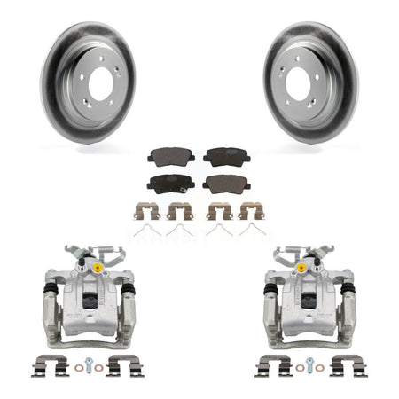 Rear Disc Brake Caliper Coated Rotors And Ceramic Pads Kit For Hyundai Ioniq Kia Niro KCG-100332T