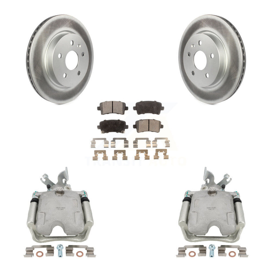 Rear Disc Brake Caliper Coated Rotors And Ceramic Pads Kit For Buick LaCrosse Allure KCG-100333T by Transit Auto