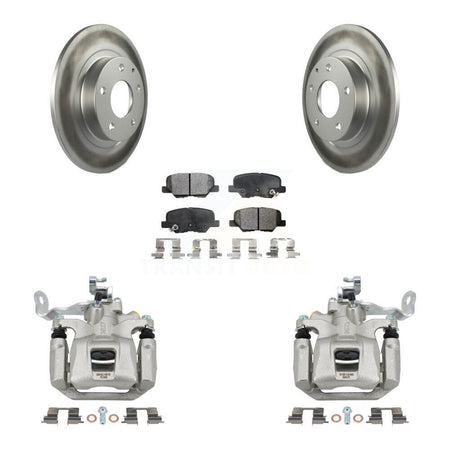 Rear Disc Brake Caliper Coated Rotors And Semi-Metallic Pads Kit For 2014-2015 Mazda 6 KCG-100335P