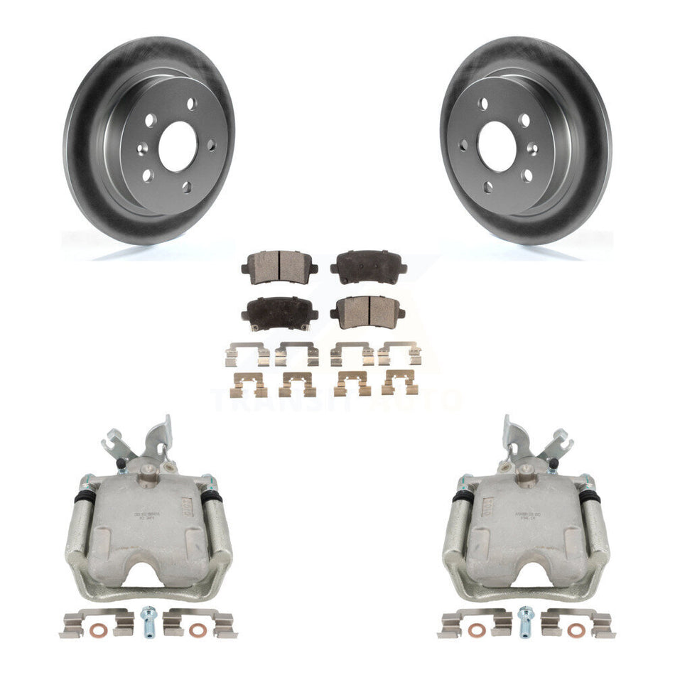 Rear Disc Brake Caliper Coated Rotors And Ceramic Pads Kit For Buick LaCrosse Regal With Solid Rotor KCG-100335T