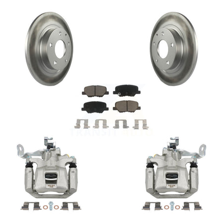 Rear Disc Brake Caliper Coated Rotors And Ceramic Pads Kit For 2014-2015 Mazda 6 KCG-100336C