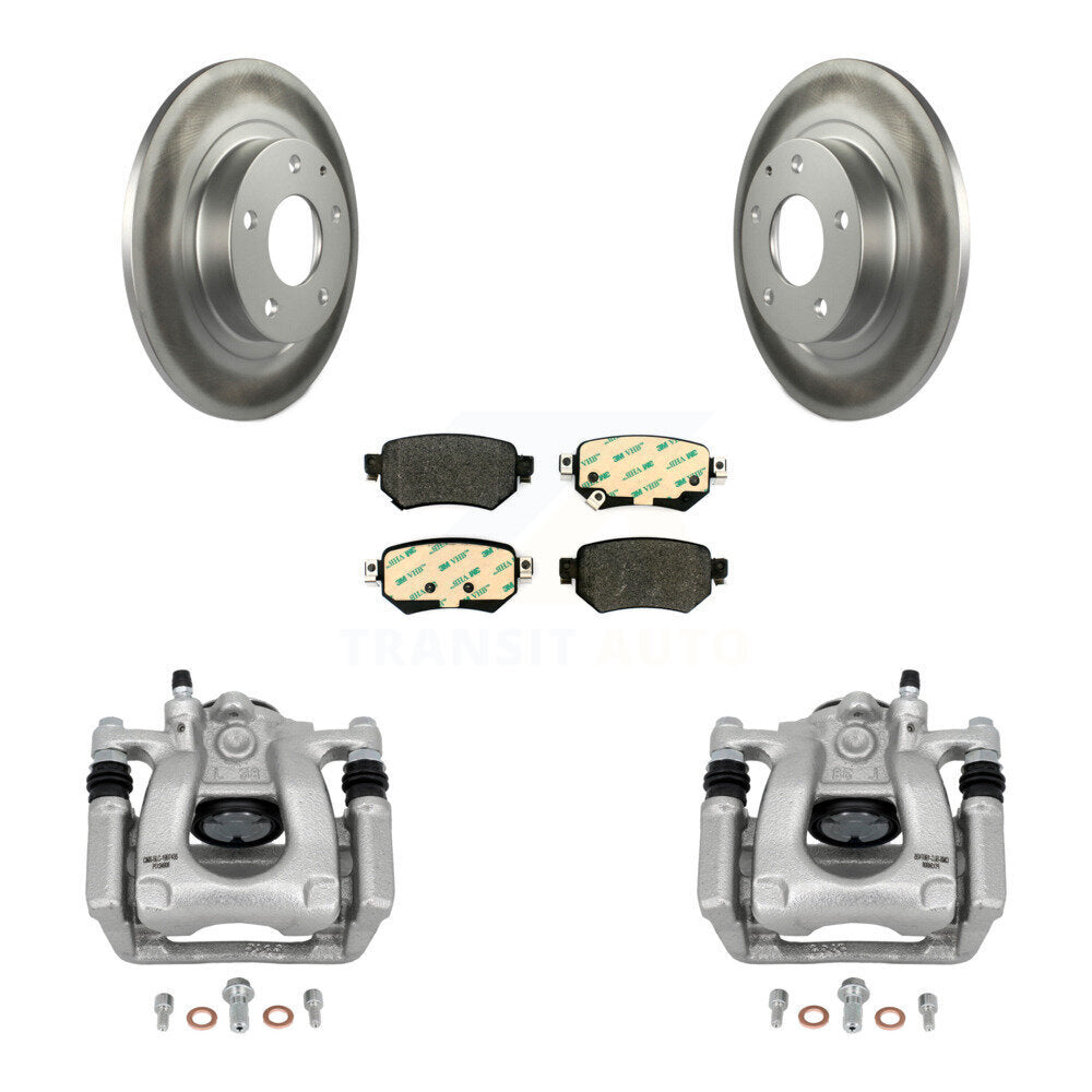 Rear Disc Brake Caliper Coated Rotors And Semi-Metallic Pads Kit For 2016-2021 Mazda 6 KCG-100336P