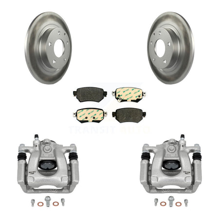 Rear Disc Brake Caliper Coated Rotors And Semi-Metallic Pads Kit For 2016-2021 Mazda 6 KCG-100336P