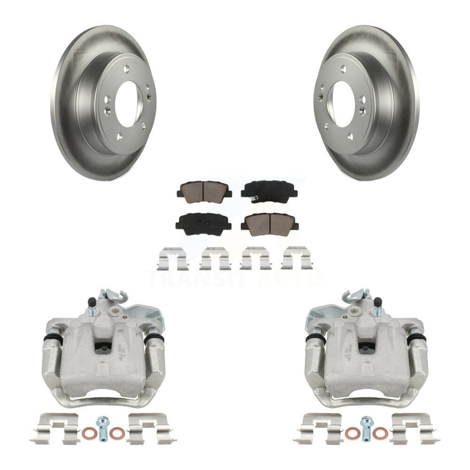 Rear Disc Brake Caliper Coated Rotors And Ceramic Pads Kit For 2014-2016 Kia Soul KCG-100339C