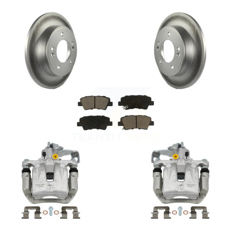 Rear Brake Caliper Coat Rotor & Ceramic Pad Kit For Kia Forte Hyundai Forte5 Veloster GT KCG-100340C