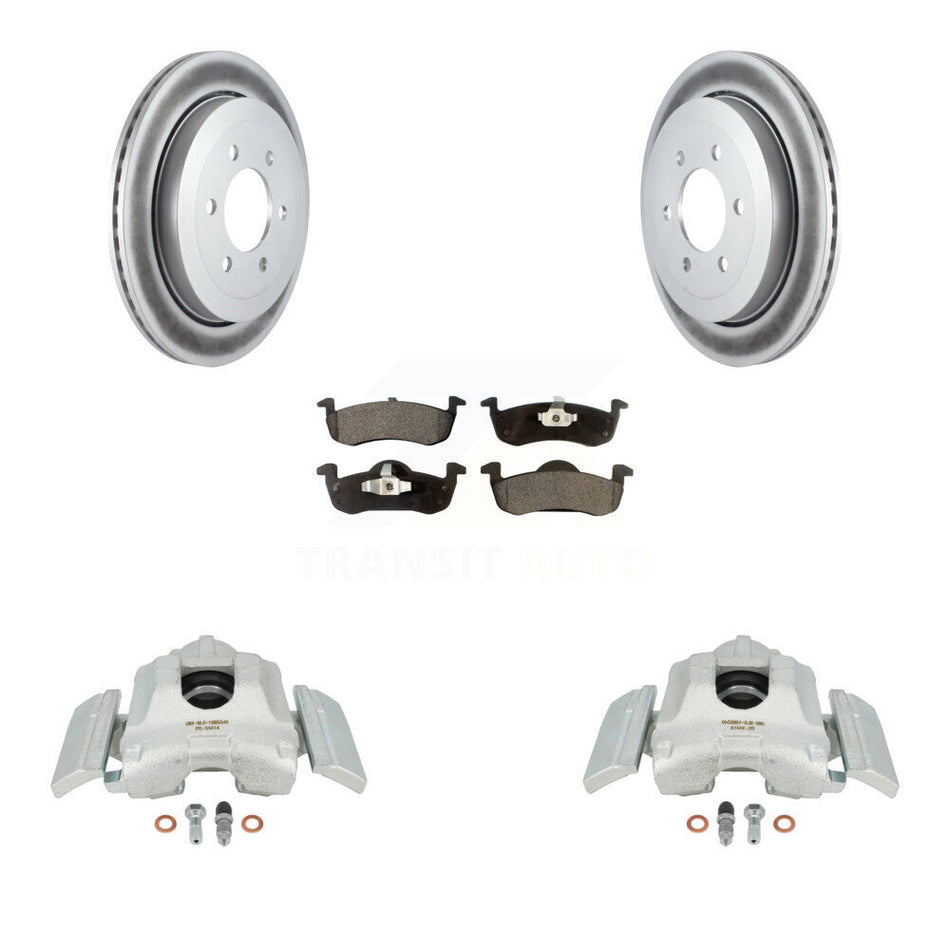 Rear Disc Brake Caliper Coated Rotors And Ceramic Pads Kit For 2007-2017 Ford Expedition Lincoln Navigator KCG-100340T