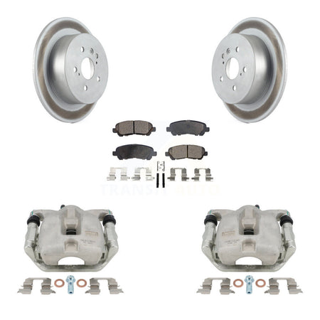 Rear Disc Brake Caliper Coat Rotor Semi-Metallic Pad Kit For 2008-2013 Toyota Highlander KCG-100341P