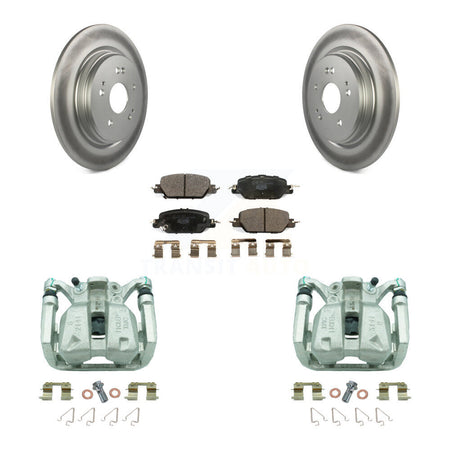 Rear Disc Brake Caliper Coated Rotors And Ceramic Pads Kit For 2017-2022 Honda CR-V KCG-100341T