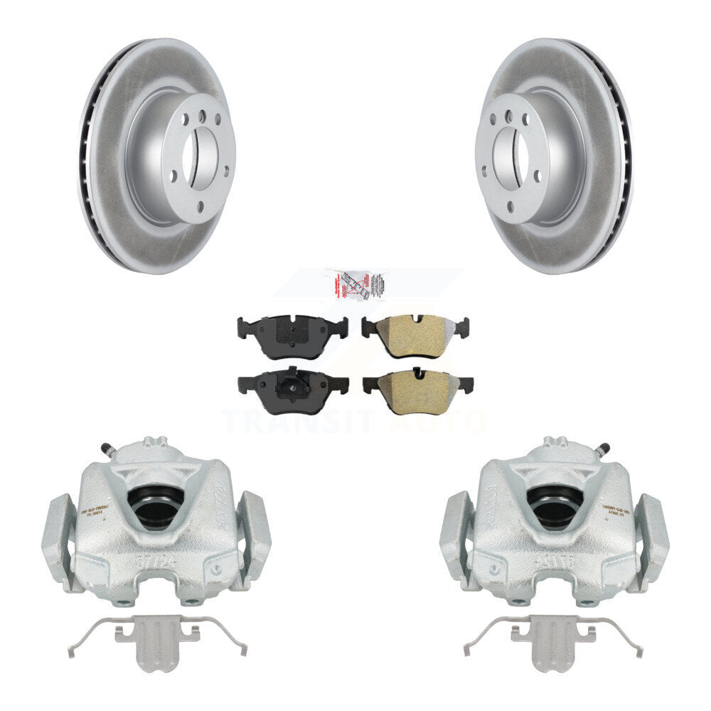 Front Disc Brake Caliper Coated Rotors And Semi-Metallic Pads Kit For BMW 328i 323i KCG-100351N by Transit Auto