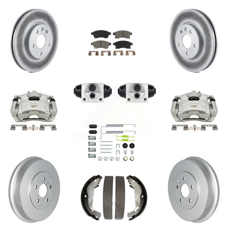 Front Rear Brake Caliper Coat Rotor Drum Ceramic Pad Shoes Cylinder Kit (11Pc) For Cruze KCG-100354C
