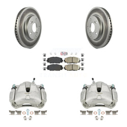 Front Disc Brake Caliper Coated Rotors And Ceramic Pads Kit For Toyota RAV4 Scion xB Prius V Lexus HS250h KCG-100357N