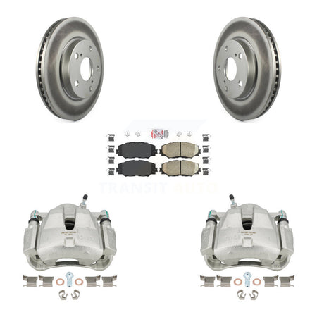 Front Disc Brake Caliper Coated Rotors And Ceramic Pads Kit For Toyota RAV4 Scion xB Prius V Lexus HS250h KCG-100357N by Transit Auto