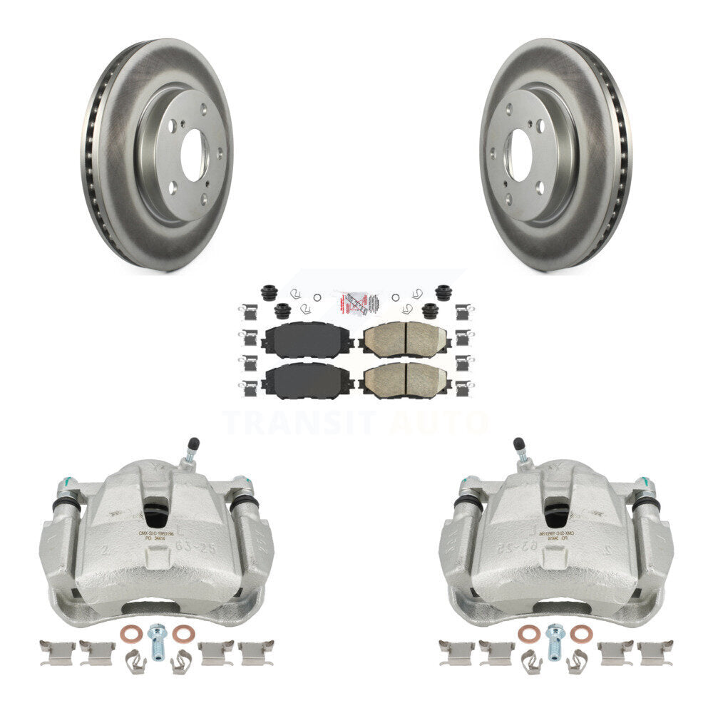 Front Disc Brake Caliper Coated Rotors And Ceramic Pads Kit For Toyota RAV4 KCG-100358N by Transit Auto