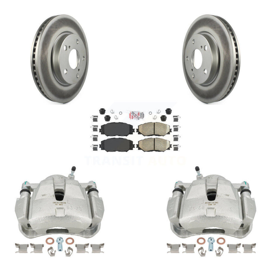 Front Disc Brake Caliper Coated Rotors And Ceramic Pads Kit For Toyota RAV4 KCG-100358N