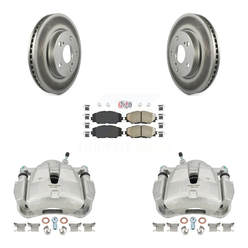 Front Disc Brake Caliper Coated Rotors And Ceramic Pads Kit For Toyota RAV4 KCG-100359N