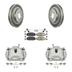 Front Disc Brake Caliper Coated Rotors And Ceramic Pads Kit For Toyota RAV4 LE KCG-100360N