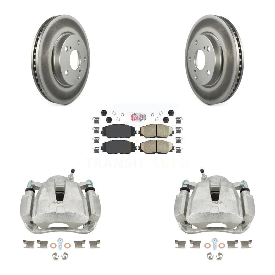 Front Disc Brake Caliper Coated Rotors And Ceramic Pads Kit For Toyota RAV4 LE KCG-100360N by Transit Auto