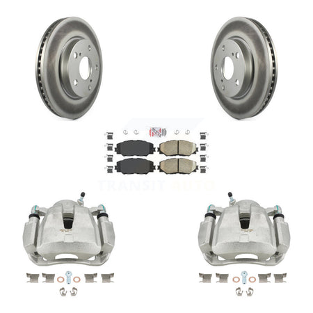 Front Disc Brake Caliper Coated Rotors And Ceramic Pads Kit For Toyota RAV4 LE KCG-100361N by Transit Auto