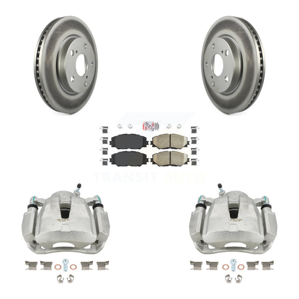 Front Disc Brake Caliper Coated Rotors And Ceramic Pads Kit For Toyota RAV4 LE KCG-100361N by Transit Auto