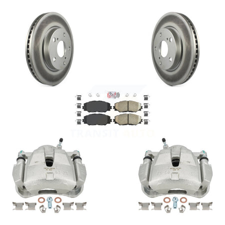 Front Disc Brake Caliper Coated Rotors And Ceramic Pads Kit For 2014-2015 Toyota RAV4 LE With Canada or U.S. Emissions Excluding Vehicles Manufactured In Japan KCG-100363N by Transit Auto