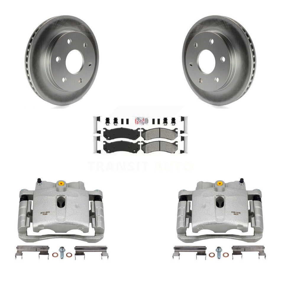 Front Brake Caliper Coat Rotors Semi-Metallic Pad Kit For Chevrolet Silverado 1500 GMC Tahoe Sierra Suburban Yukon Avalanche XL Cadillac Classic Escalade Express Astro ESV EXT KCG-100367N