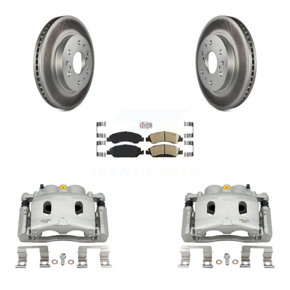 Front Brake Caliper Coat Rotor & Ceramic Pad Kit For Chevrolet GMC Silverado 1500 Sierra KCG-100369N