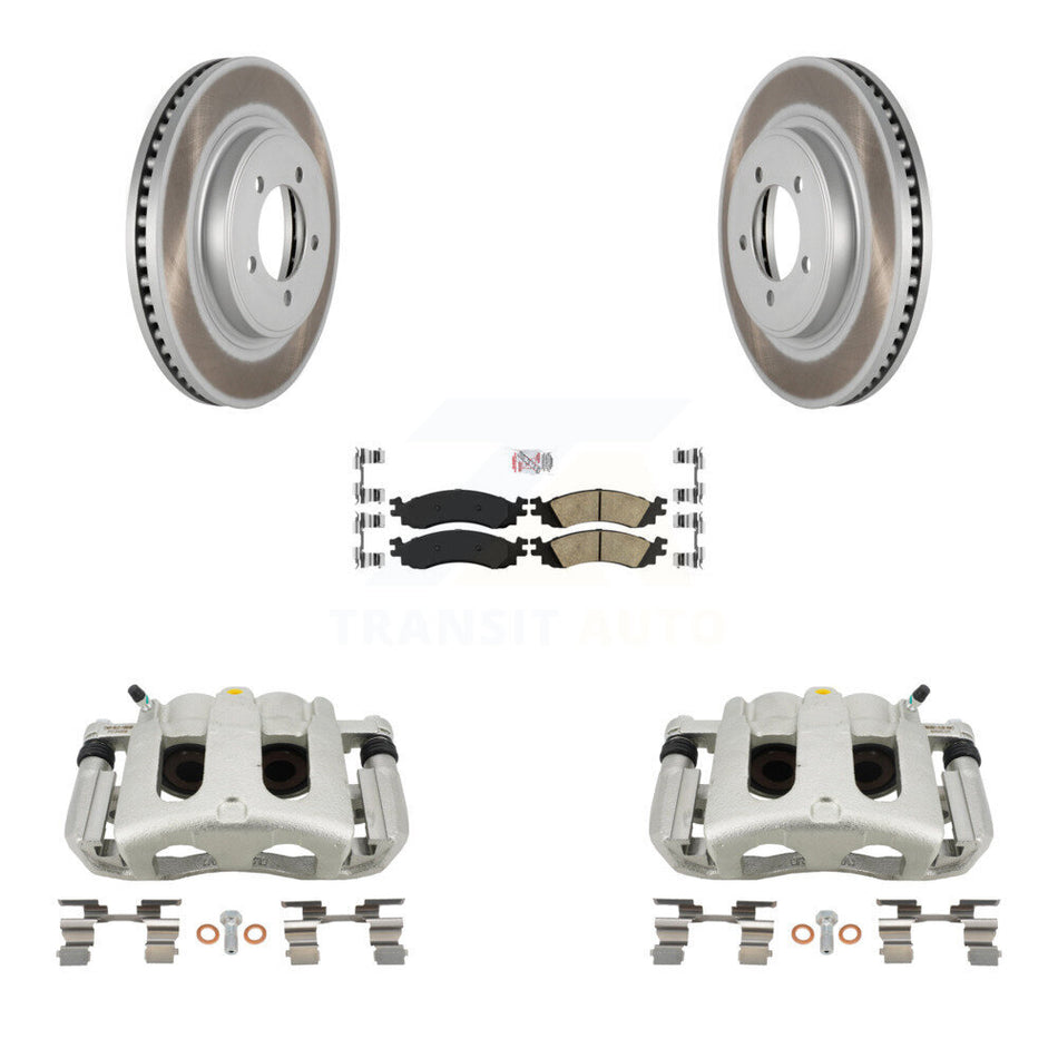 Front Disc Brake Caliper Coat Rotor Ceramic Pad Kit For Ford Explorer Sport Trac Mercury KCG-100371N